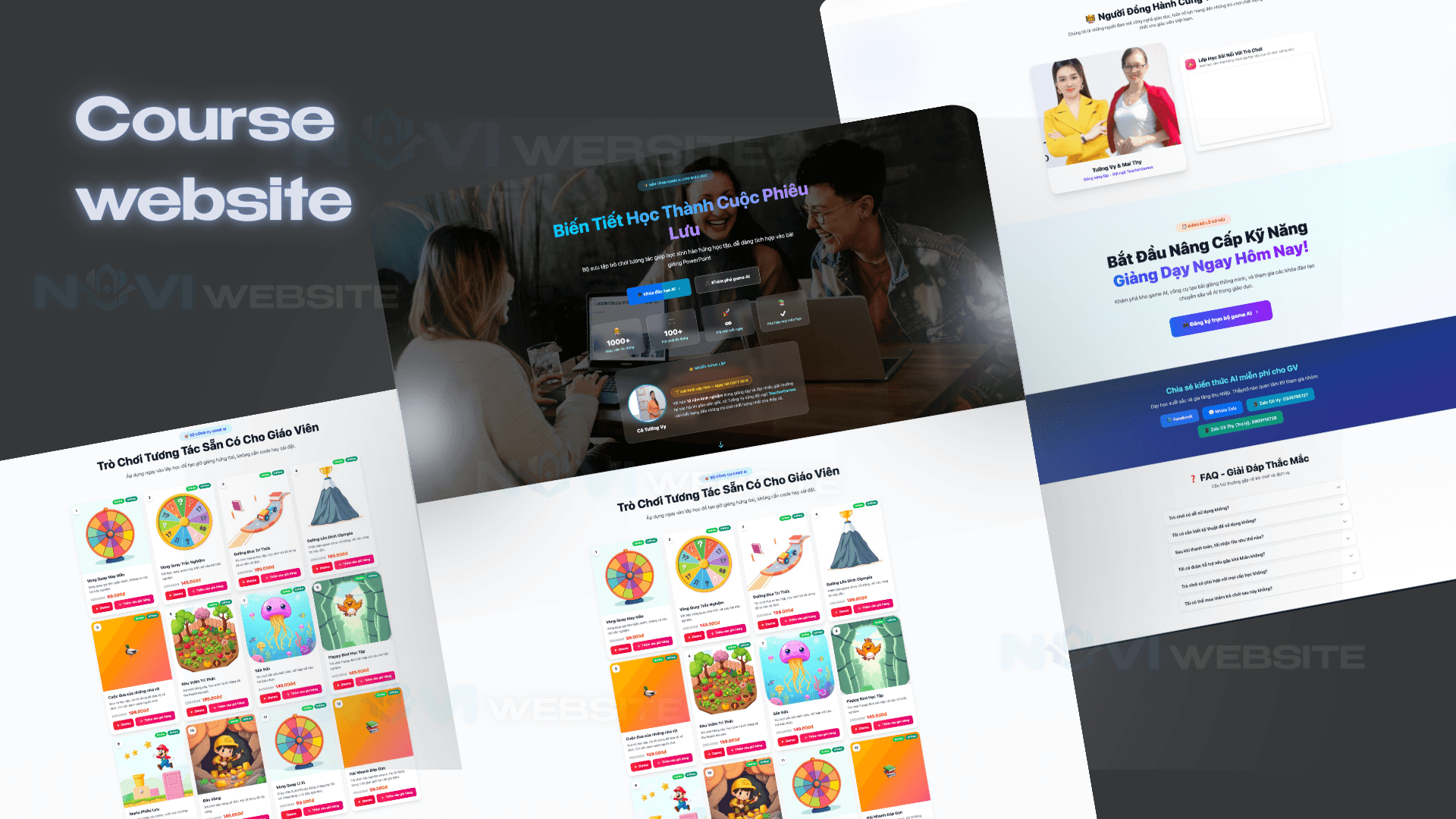 Website khoá học & trò chơi tương tác cho giáo viên