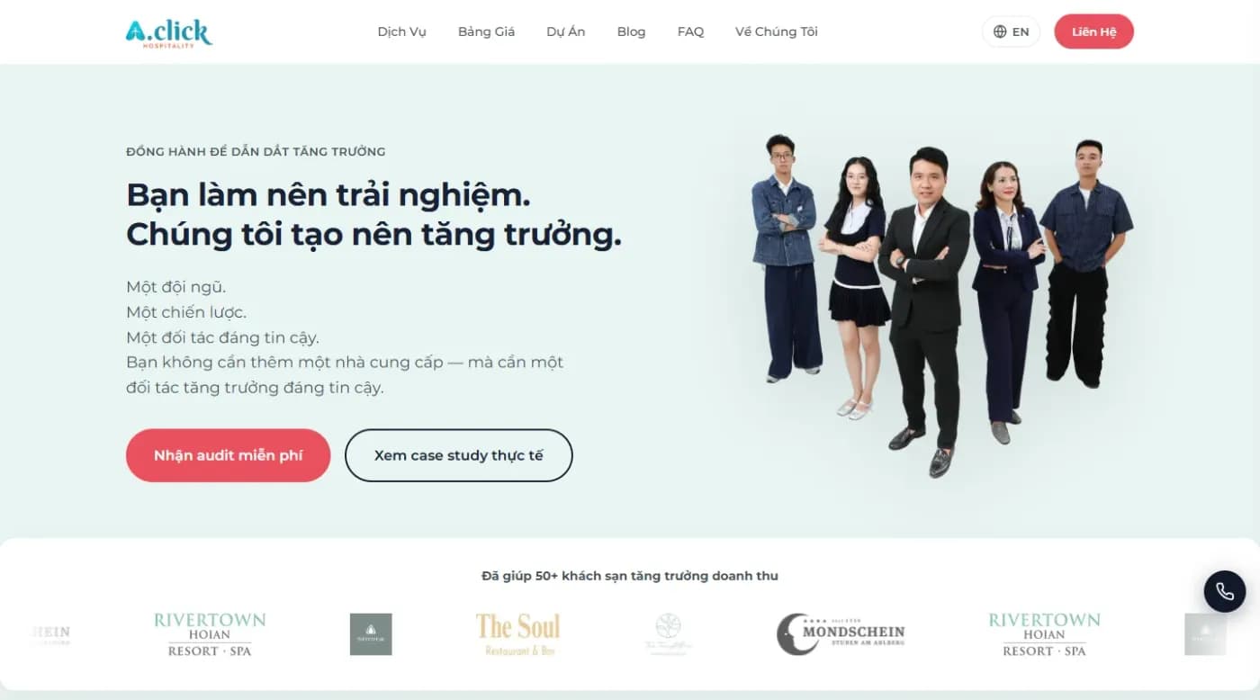 Website dịch vụ tăng doanh thu khách sạn, homestay