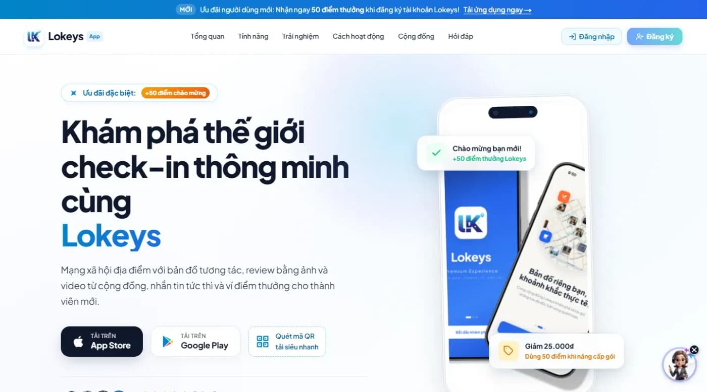 App mạng xã hội địa điểm Lokeys