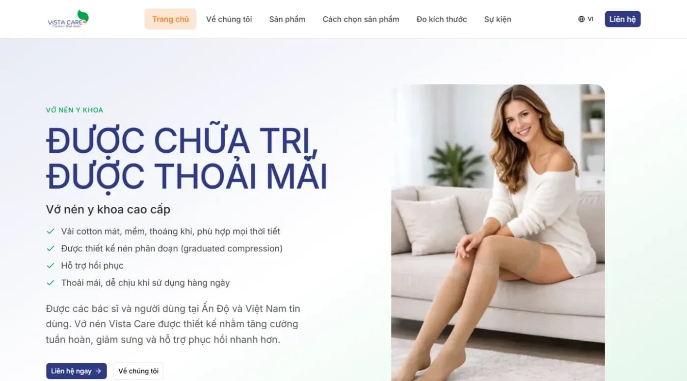 Website vớ y khoa giãn tĩnh mạch Vista Care